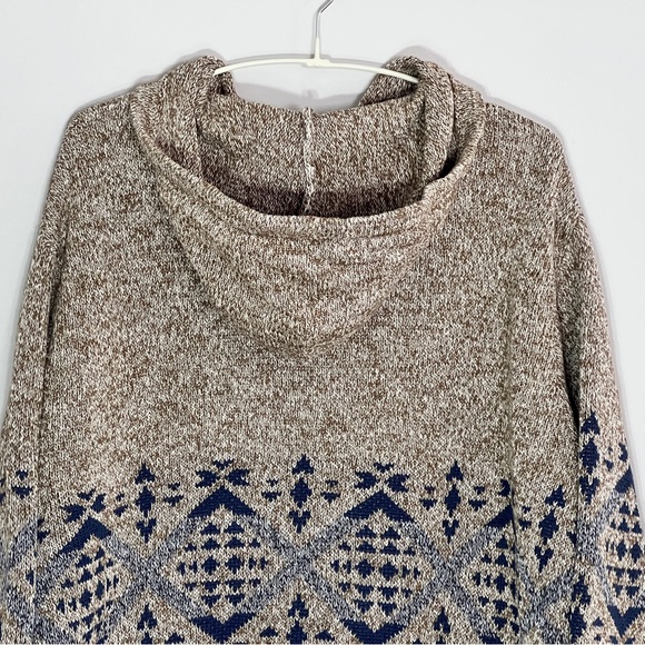 Lucky Brand Patterned Hooded Sweater – Tan, XL - Picture 6 of 11